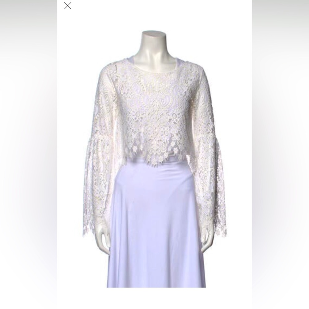 For Love and Lemons Vika lace crop top - small